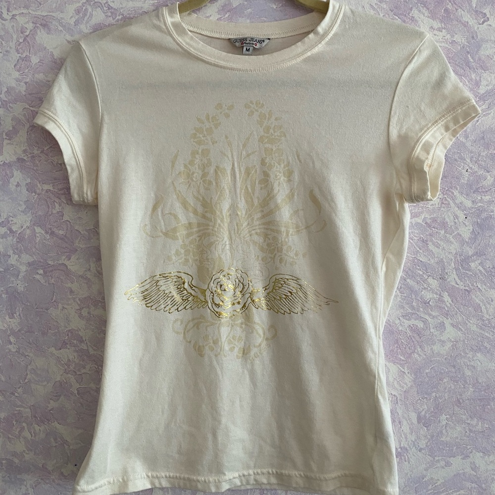 Guess Ivory Color T-shirt